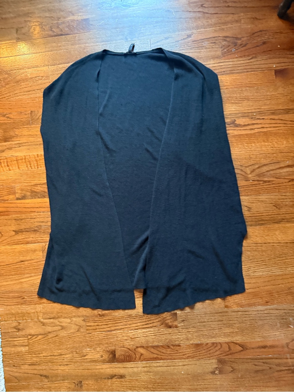 Eileen Fisher Organic Linen Cotton Black Open-Front Kimono Cardigan